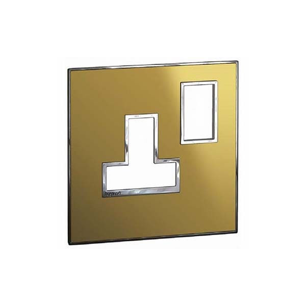 LEGRAND - Plate Arteor, for 5/13A Switched Sockets 1 Gang, BS, Reflective Gold