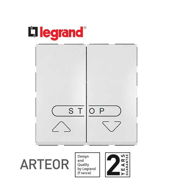 LEGRAND - Double Push-Button Arteor for Electric Roller Blinds Control, 2 Modules, White