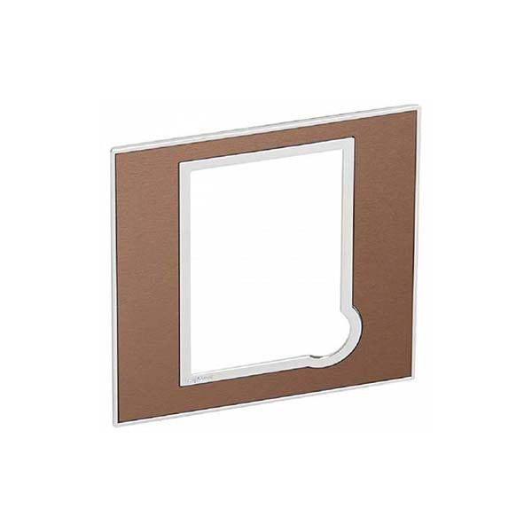 LEGRAND - Plate Arteor, BS, for 13A Fused Connection Unit, Square, Brushed Metal Pink Champagne