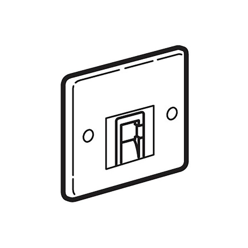 LEGRAND - Telephone Socket Synergy Authentic, British Telecom Master, Polished Stainless Steel
