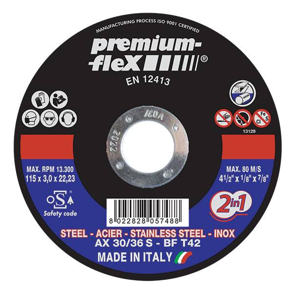 Iron and Stainless Steel Cutting Stone - 4.5" - Black