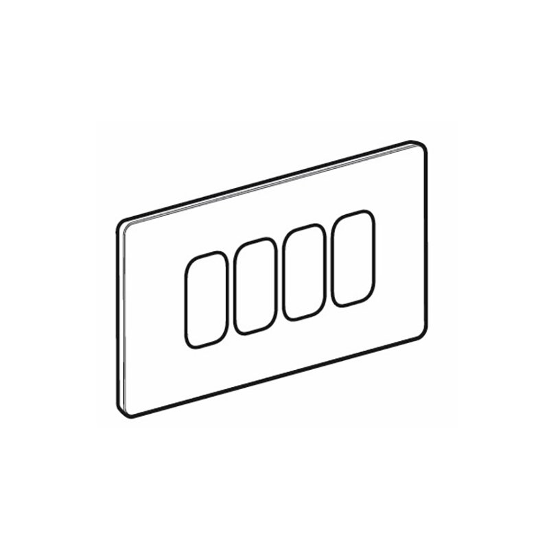 LEGRAND - Front Plate Synergy, Sleek Design, 2 Gang, 4 Grid Module, Glossy Gold