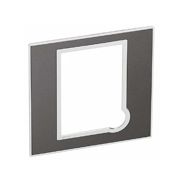 LEGRAND - Plate Arteor, BS, for 13A Fused Connection Unit, Square, Brushed Metal Black