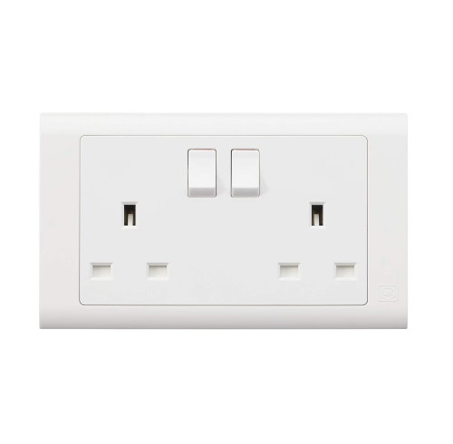 13 amp plug with two switches and two USB ports from MK