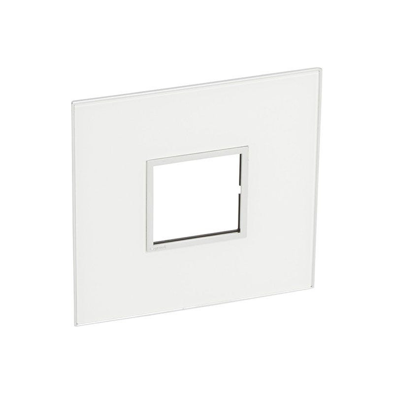 LEGRAND - Plate Arteor, Italian/US, 2 Modules, Square, 4''x4'', Mirror White