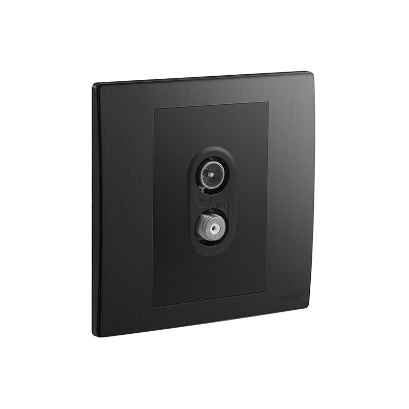 LEGRAND - TV-SAT Socket Outlet Mallia Senses, 1 Gang, Brushed Black