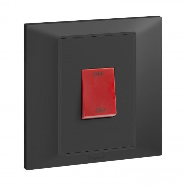 LEGRAND - Double pole switch Belanko S - 45A x 250V~ 1 gang - 1-way switch - anthracite