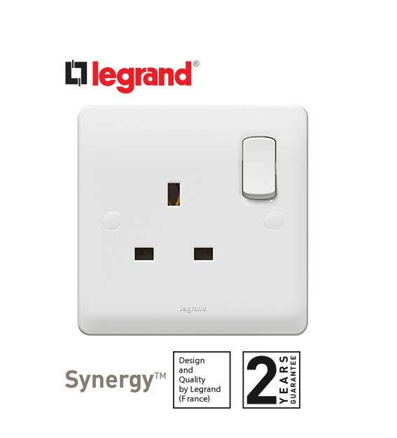 LEGRAND - Double Pole Socket Outlet Synergy, 1 Gang, 13 A, 250 V~, White
