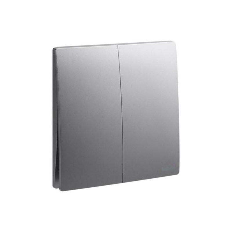 ليجراند - زر الضغط Mallia Senses، مجوز، 10A، 250V، Dark Silver