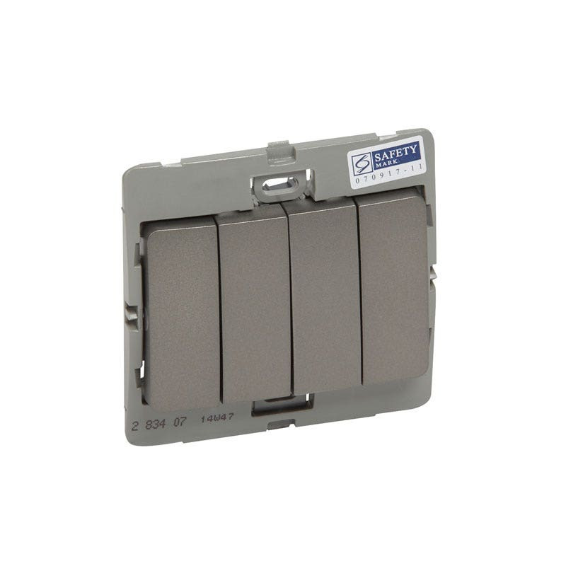 DISCONTINUED LEGRAND - Single Pole Switch Mallia, 4 Gang, 2 Way, 10 AX 250 V~