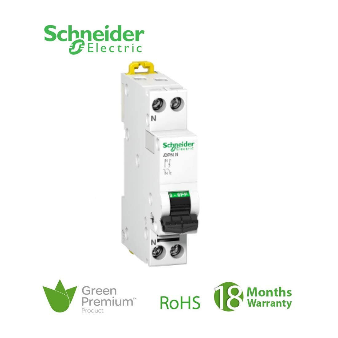SCHNEIDER - MCB Breaker, Acti9 iDPN N, 1P + N, 10A, C curve