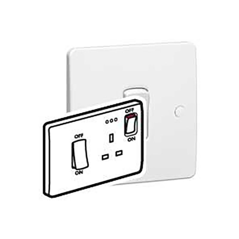 ليجراند - وحدة تحكم الطباخ Synergy، مفتاح قطبي مزدوج + مقبس قطبي مزدوج، 13A، 250V، White