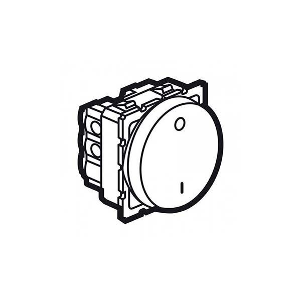 LEGRAND - Double Pole Switch Arteor, 10A, Round, 2 Modules, Magnesium