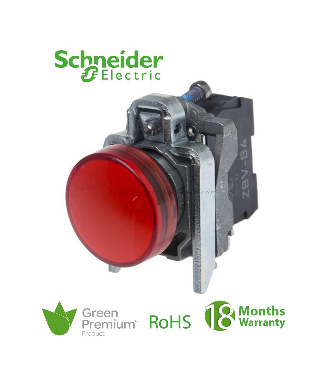 SCHNEIDER - Red Complete Pilot Light ˜22 Plain Lens With Integral Led 24V