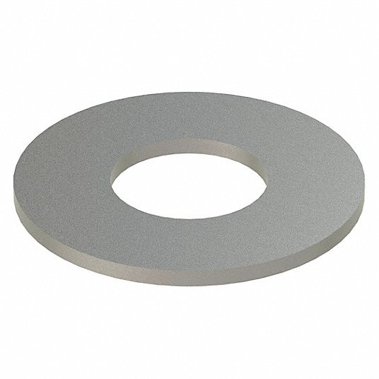 Stainless Steel Flat Washer, Plain Fastener Finish, Fits Bolt Sizes 1/2Inch