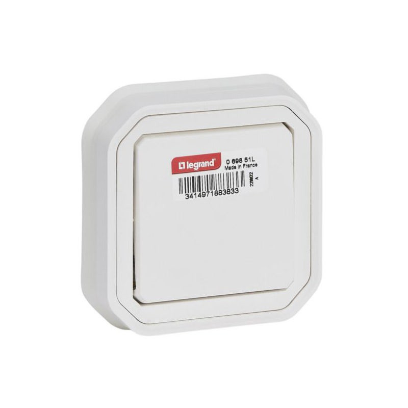 LEGRAND - Switch Plexo, IP55, 1 Gang, 2 Way, 10A, Flush Mounting, White