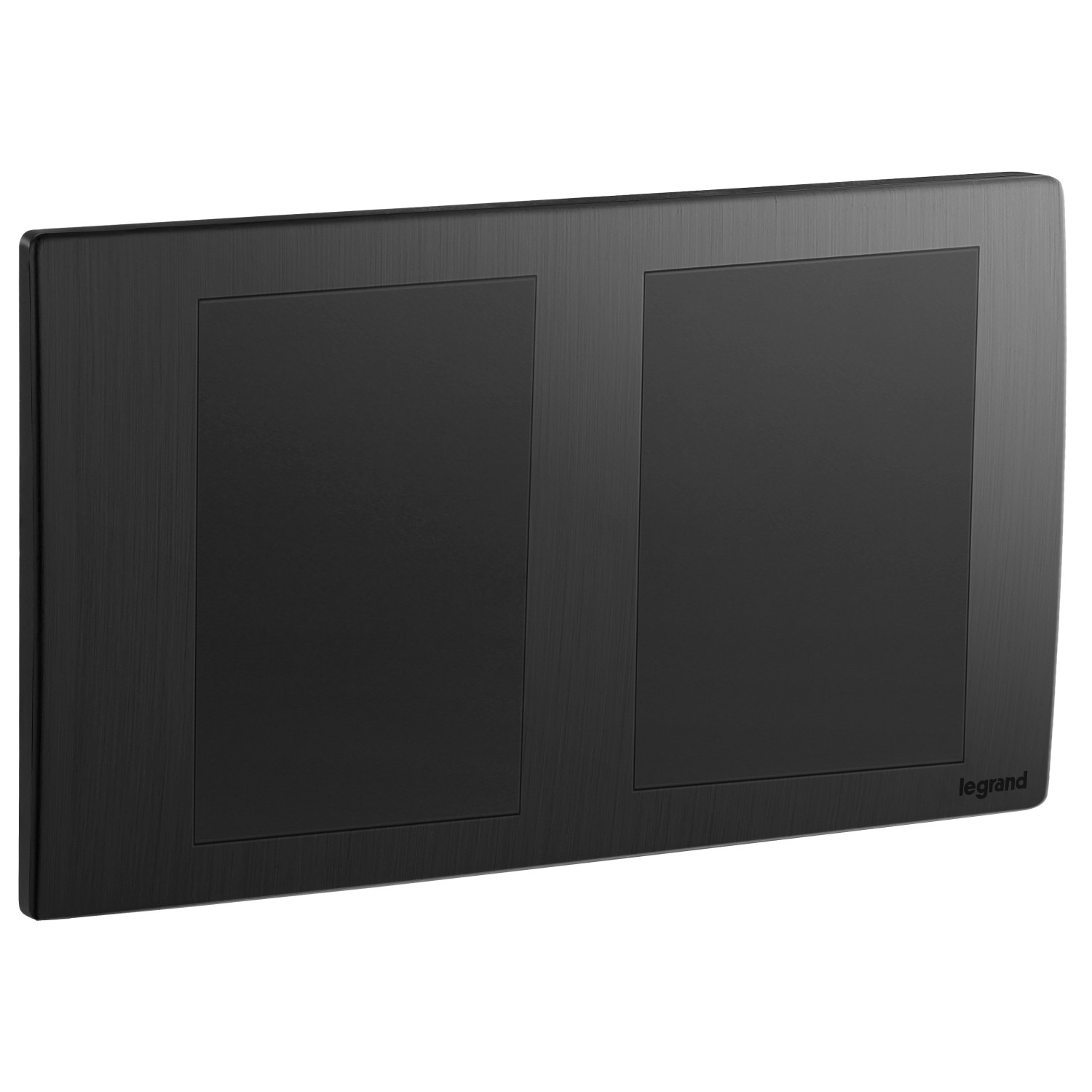 LEGRAND - Blanking Plate Mallia, 2 Gang, Brushed Black
