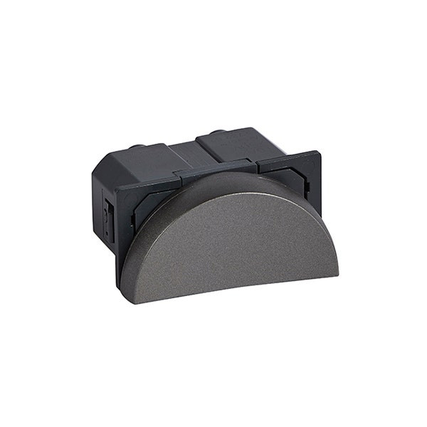 LEGRAND - 1-Way Switch Arteor, 16A, Round, 1 Right Module,Magnesium