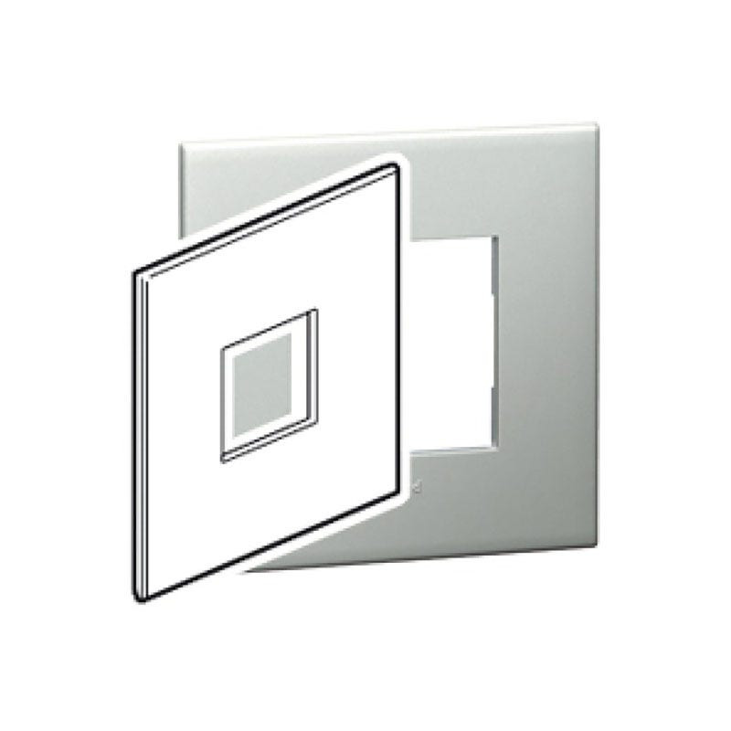 LEGRAND - Plate Arteor, US, 2 Modules, Square, 4''x4'', Pearl Aluminium