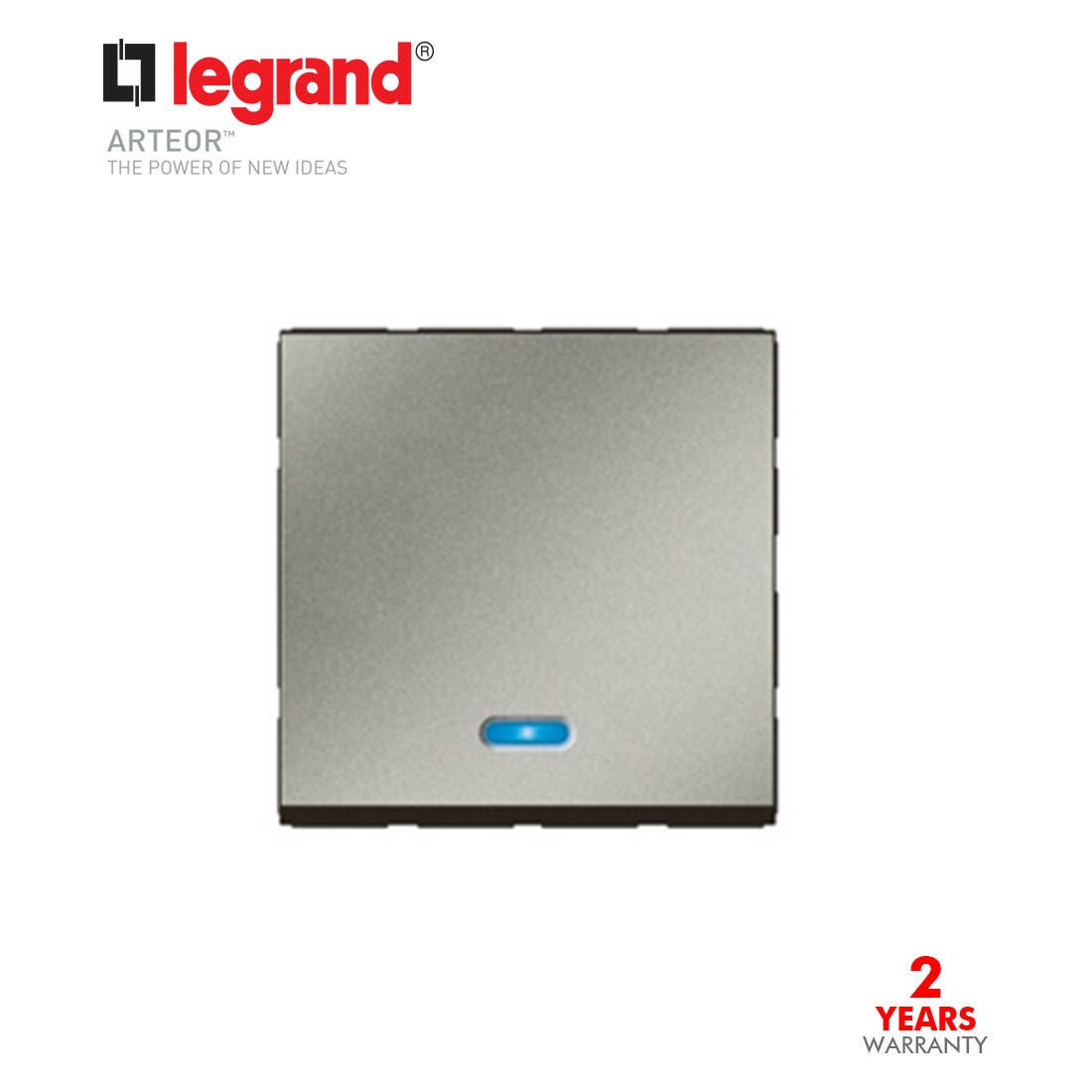 LEGRAND - 2-Way Push-Button Arteor, with Locator, 2 Modules, Magnesium
