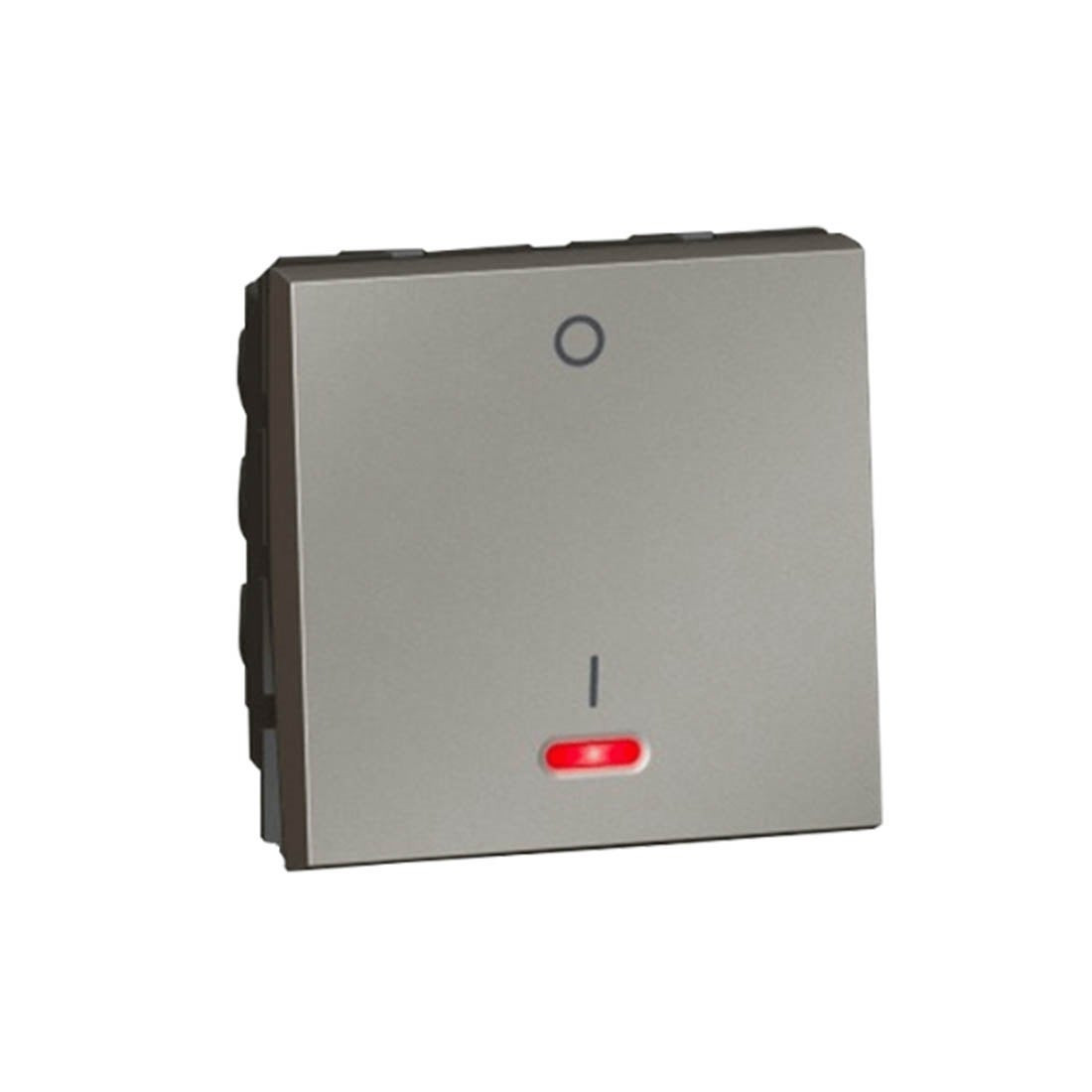 LEGRAND - 1-Way Double Pole Switch, with Indicator 20 AX 250 V~, 2 Modules, Magnesium