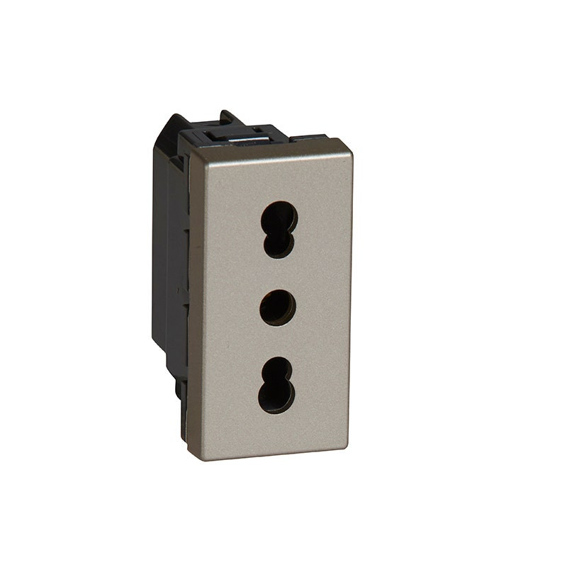 LEGRAND - Socket Outlet Arteor, Italian, 10/16A 250V, 2P+E, 1 Module, Champagne