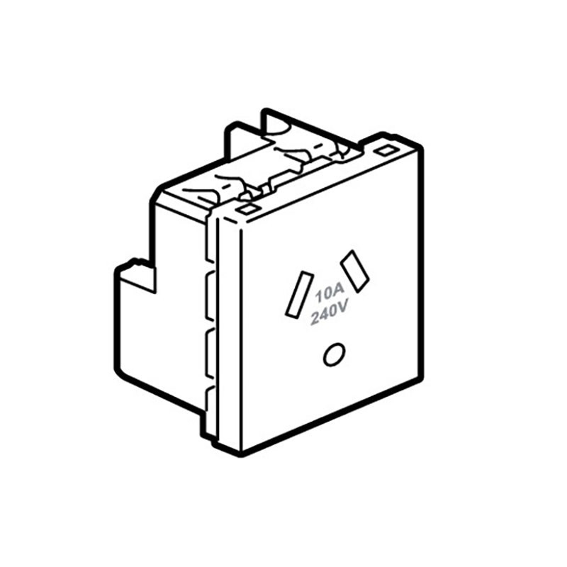LEGRAND - Auto-Switched Socket Arteor, Australian, 10A, 240V, 2P+E, with Round Earth, 2 Modules, Square, Magnesium