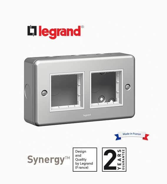 LEGRAND - Carrier Plate Synergy, for 4 Mosaic Modules, 2 Gang, Metalclad