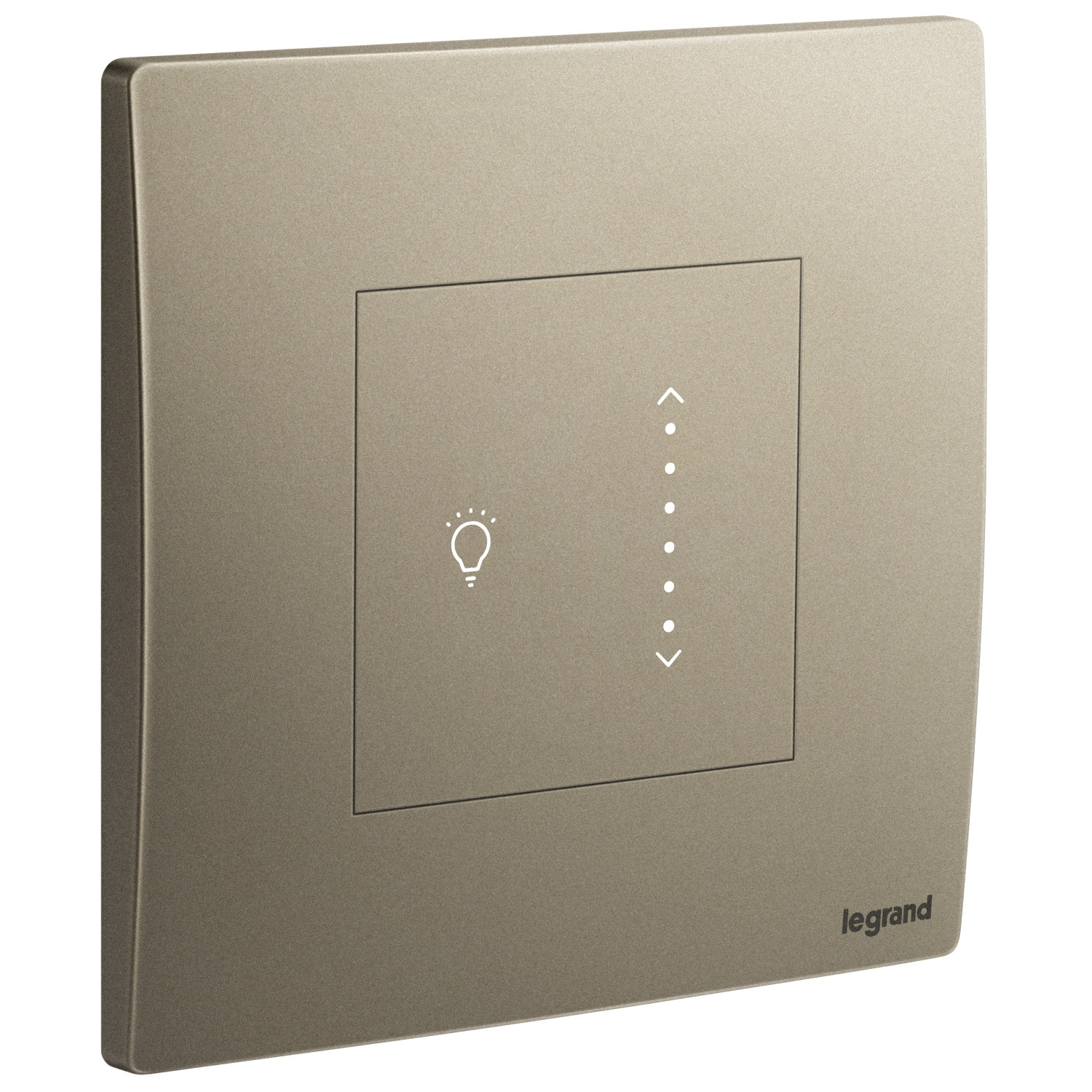 LEGRAND - Sliding Touch Dimmer Mallia, with Neutral, 300 W, 1 Gang, Dark Bronze