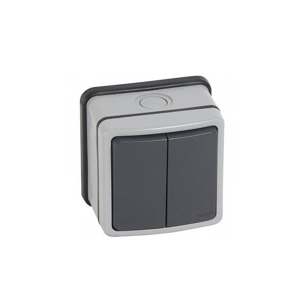 LEGRAND - Switch Plexo 66, 2 Gang, 2 Way, 20 A 250 V, Grey