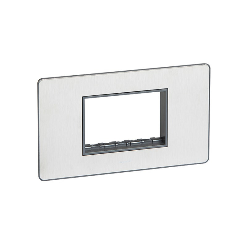 LEGRAND - Front Plate Synergy Sleek, 1 Gang, for Arteor 3 Modules Mechanism, Brushed Stainless Steel
