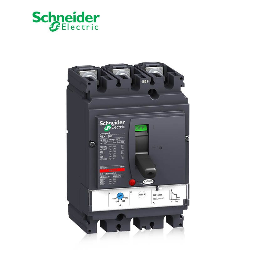 SCHNEIDER - MCCB Breaker, ComPact NSX160F, 3P 2d, 36KA at 415 VAC, TMD Trip Unit 160A