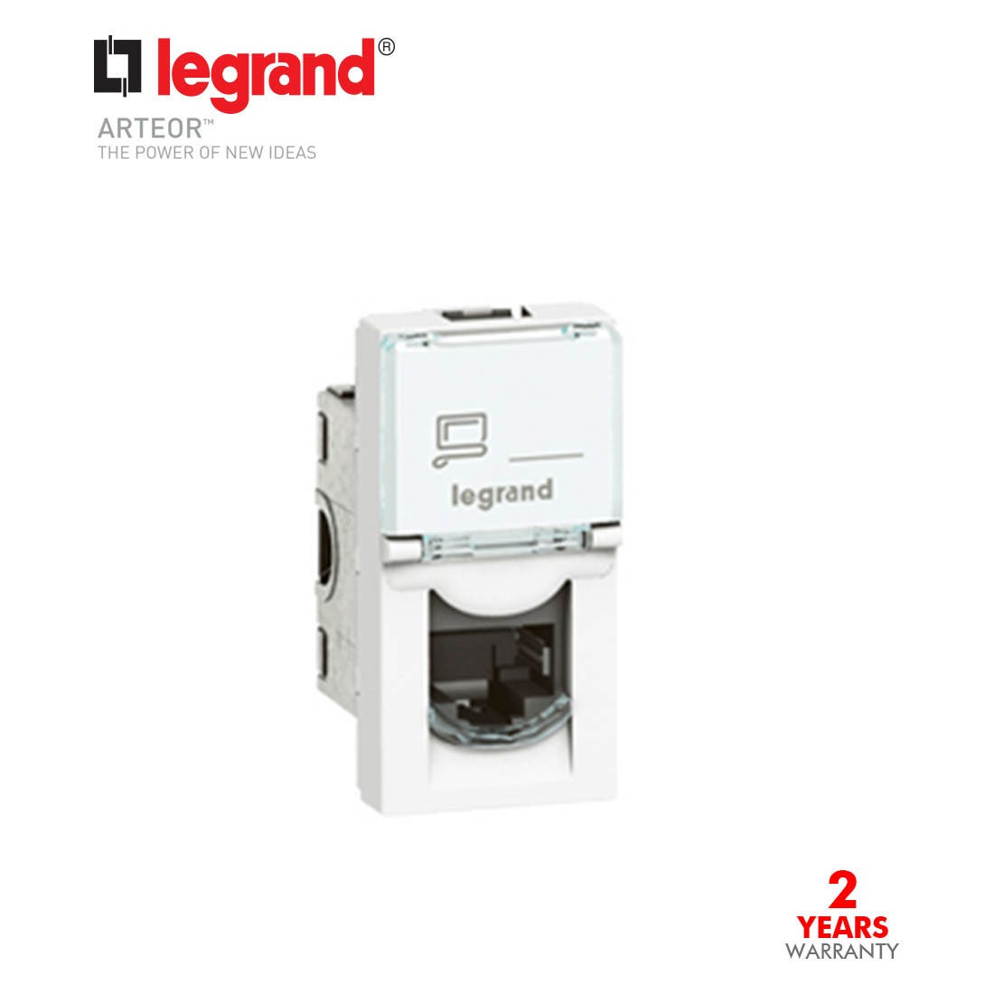 LEGRAND - Data Socket RJ 45 10Giga Stp/FTP 9-Cont. 1Mod,White Arteor