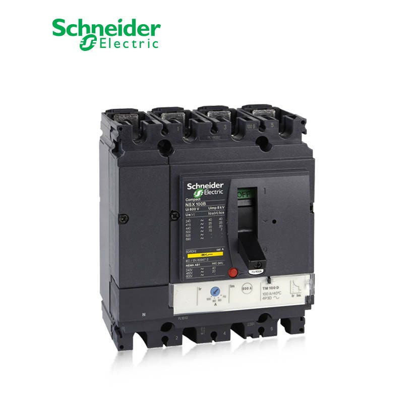 SCHNEIDER - MCCB Breaker, ComPact NSX100N, 4P 4d, 50kA at 415 VAC, TMD Trip Unit 40A