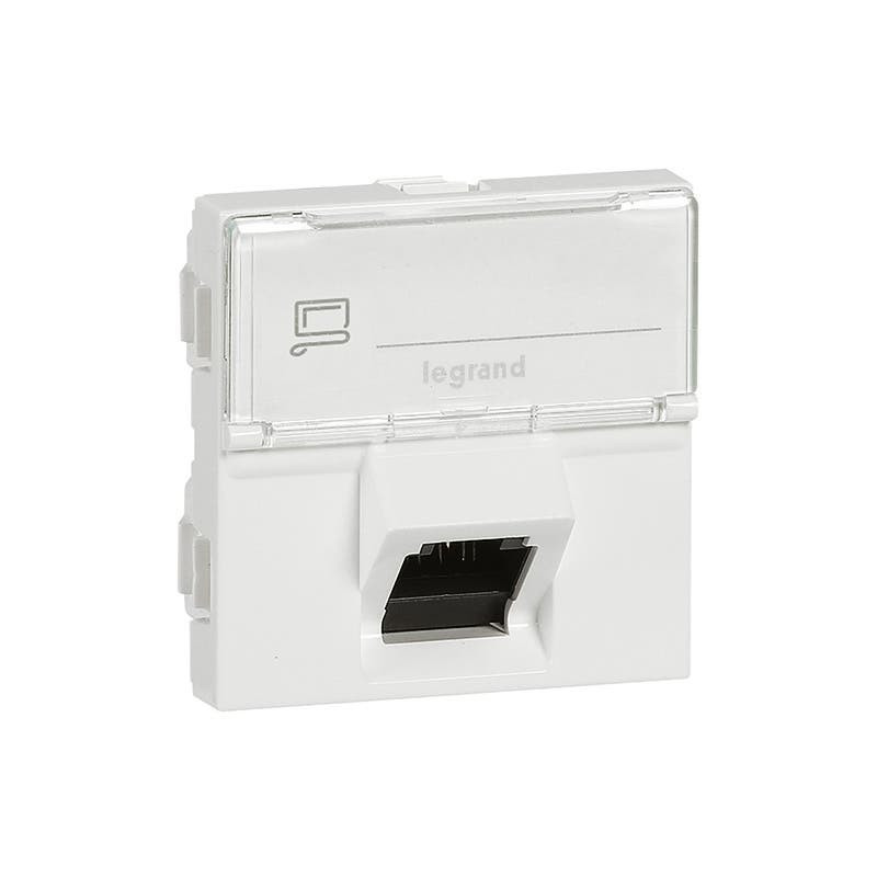 LEGRAND - Socket RJ45 Mosaic, 45°, Category 6A STP, 2 Modules, White