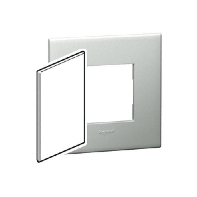 LEGRAND - Blanking Cover Plate Arteor, Italian/US, for 2"x4’’ Boxes, Pearl Aluminium