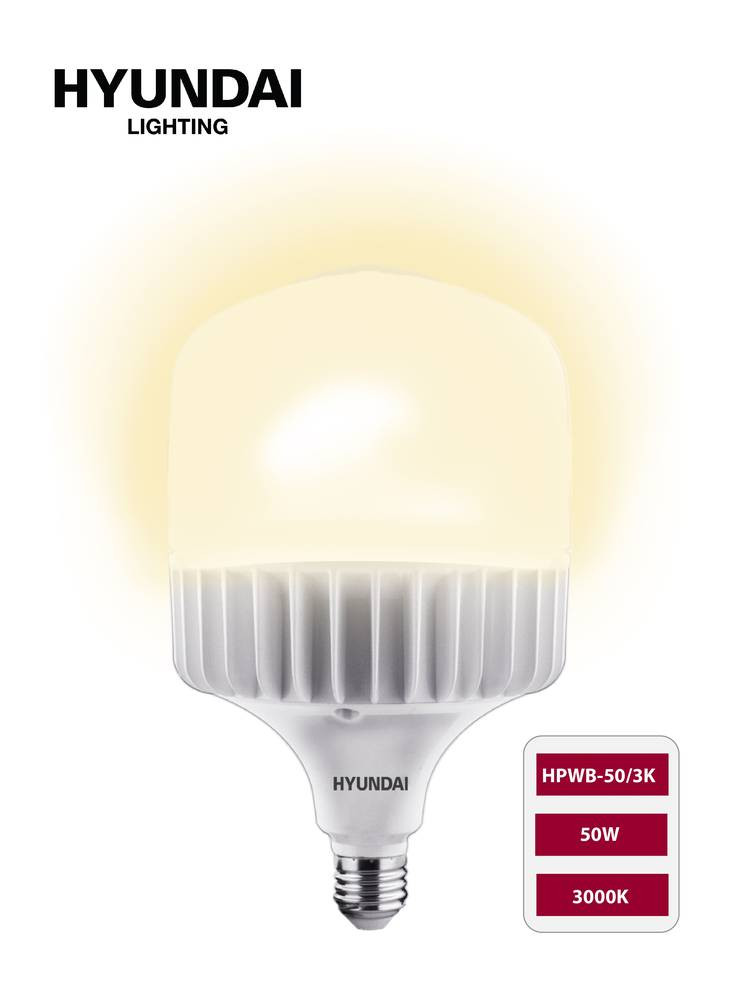 Hyundai HPWB Filament Bulb E27 Base - 3000K Yellow Light (50W)