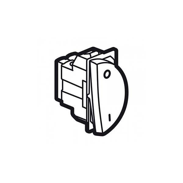 LEGRAND - 1-Way Double Pole Switch Arteor, 20A, Round, 1 Right Module, Magnesium