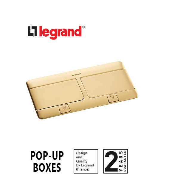 LEGRAND - Pop-Up Box to Be Equipped, 2 x 4 Modules, Brushed Brass