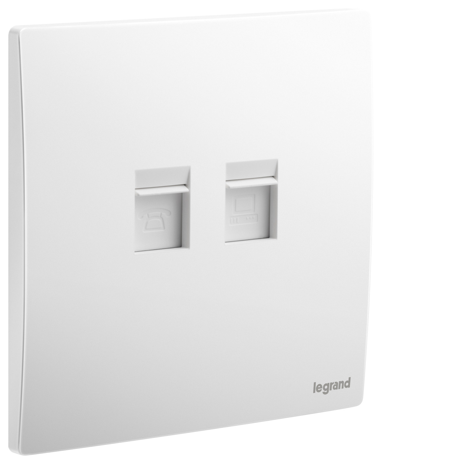 LEGRAND - Telephone/Data socket Mallia, RJ 11 + RJ 45 Socket, Category 6, UTP, Matt White