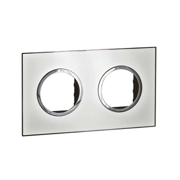 LEGRAND - Plate Arteor, French/German, Round, 2x2 Modules, Mirror White