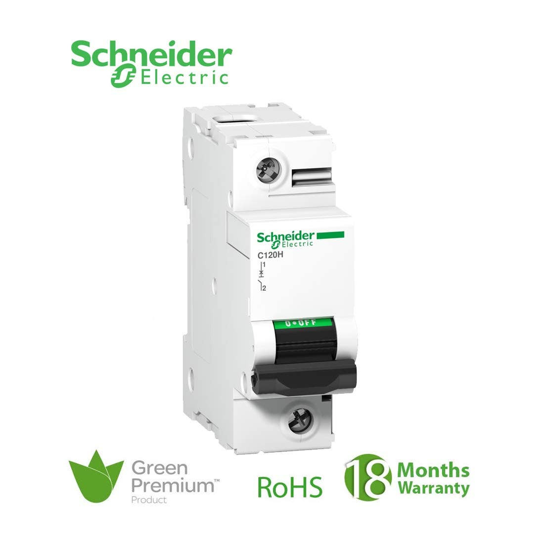 SCHNEIDER - MCB Breaker, Acti9 C120H, 1P, 100A, C curve