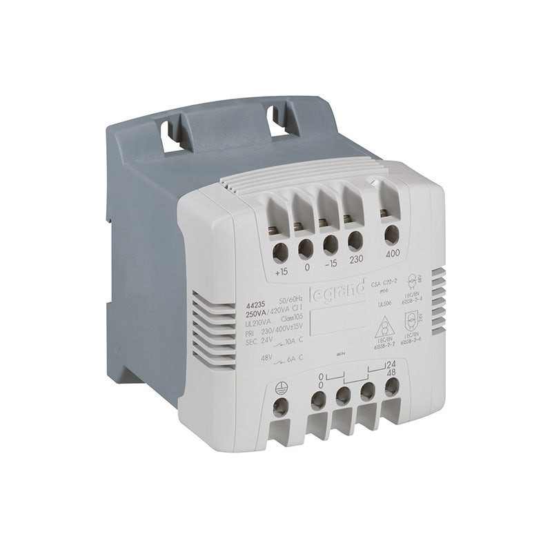 LEGRAND - Control Transformer and Signal, Mono Screw Terminals, Primary 230/400V, Secondary 24/48V, 250VA
