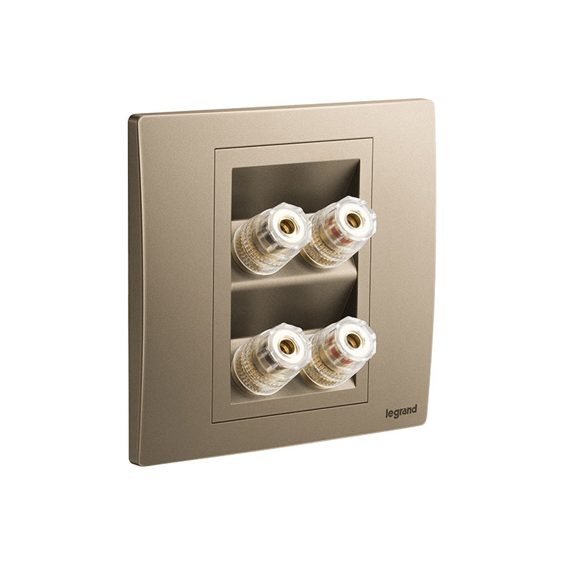 LEGRAND - Single Loudspeaker Socket Outlet Mallia Senses, 2 Gang, Dark Bronze