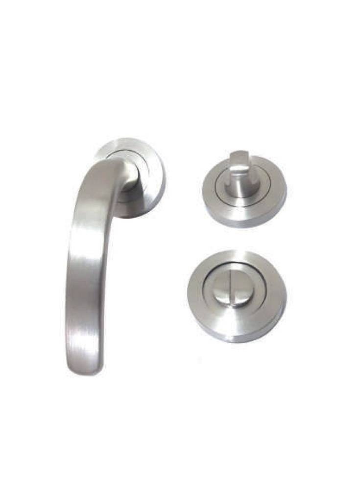 Kali 583 Bathroom Door Handle with Switch, Matte Nickel