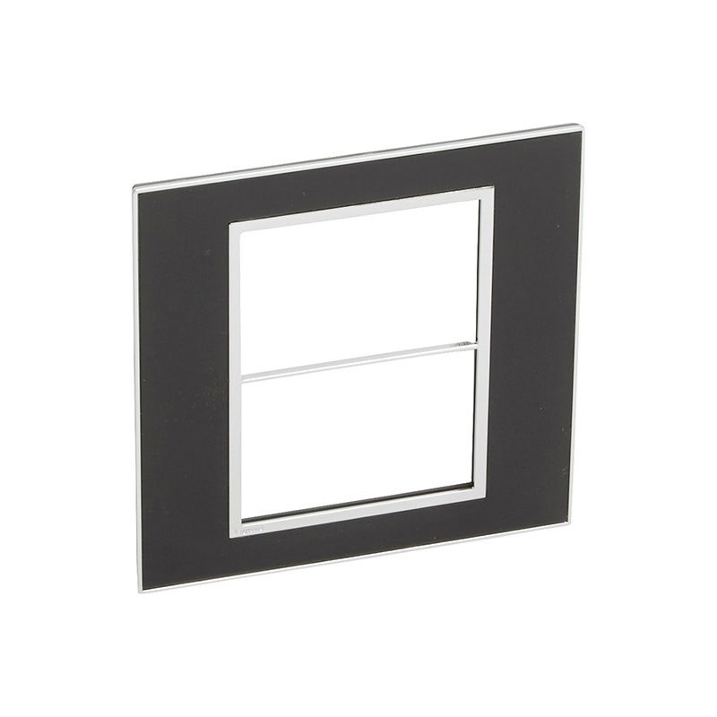 LEGRAND - Plate Arteor, Italian/US, 2x3 Modules, Square, 4''x4'', Horizontal/Vertical, Mirror Black