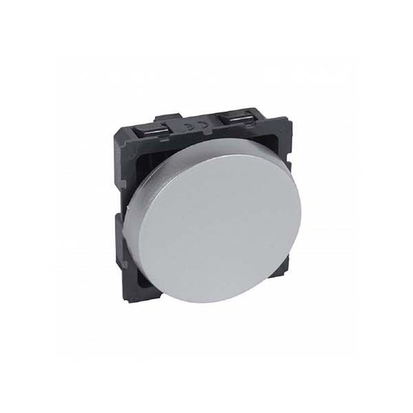 LEGRAND - 2-Way Switch Arteor, 10A, Round, 2 Modules, Aluminium