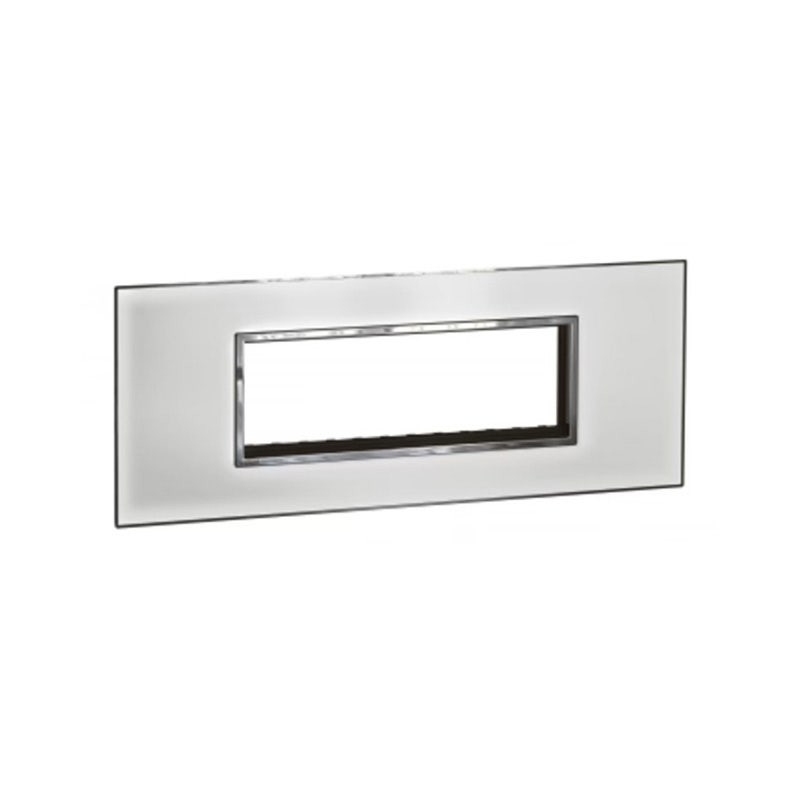 LEGRAND - Cover Plate with Frame Arteor, Indian , 6 Modules, Square, Mirror White