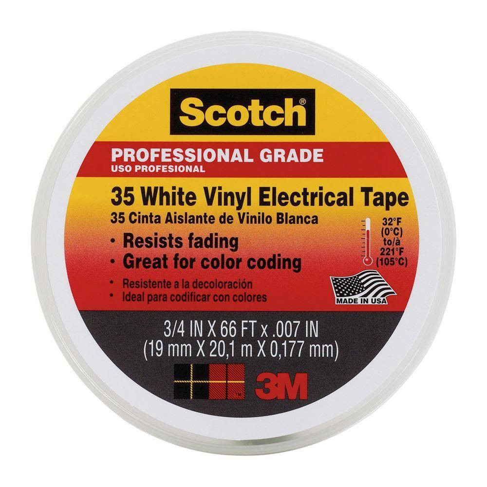 White Vinyl Tape (3/4" * 66 ft) | 3M