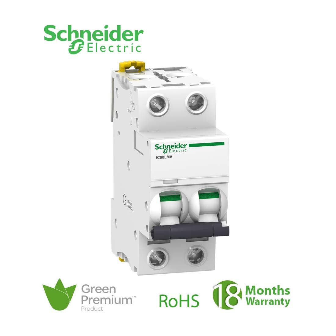SCHNEIDER - MCB Breaker, Acti9 iC60L, 2P, 16A, MA curve